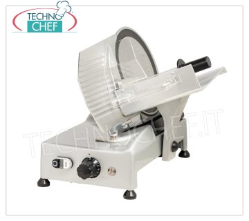 Technochef - TRANCHEUSE À PAIN, lame Ø 25 cm, Professionnel, Mod.F250 Trancheuse à pain, en alliage d'aluminium, diamètre de lame 250 mm, épaisseur de coupe mm 0 ÷ 28, V.230 / 1, Kw 0,25, poids 19,6, dim. Mm 420x440x430h