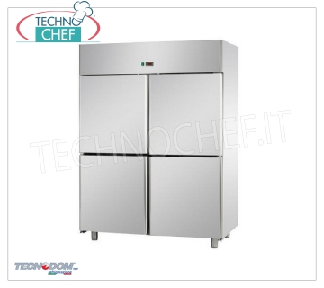 TECNODOM - Armoire congélateur-congélateur 4 1/2 portes, lt.1400, PÂTISSERIE Armoire Congélateur-Congélateur 4 demi-portes, marque TECNODOM, avec structure en acier inoxydable, capacité 1400 litres, basse température -18°/-22°C, réfrigération ventilée, PLAQUES PÂTISSERIE mm 600x400, V.230/1, Kw.0 ,7 , Poids 175 Kg, dim.mm.1420x800x2030h