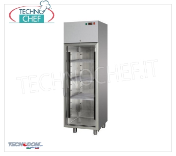 TECNODOM - Armoire congélateur-congélateur 1 porte vitrée, 400 lt, température négative Congélateur-Congélateur Armoire 1 porte vitrée, marque TECNODOM, avec structure en acier inoxydable, capacité de 400 litres, basse température -18°/-22°C, réfrigération ventilée, V.230/1, Kw.0,65, Poids 90 Kg, dim.mm.600x620x1900h