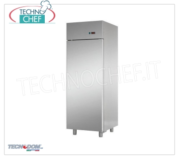 TECNODOM - Technochef, Congélateur professionnel 1 porte, lt.600, Mod AF06EKOMBT Armoire Réfrigérateur / Congélateur 1 porte, marque TECNODOM, structure en acier inoxydable, capacité lt.600, basse température -18 ° / -22 ° C, réfrigération ventilée, V.230 / 1, Kw.0,65, Poids 110 Kg, dim .mm.710x700x2030h