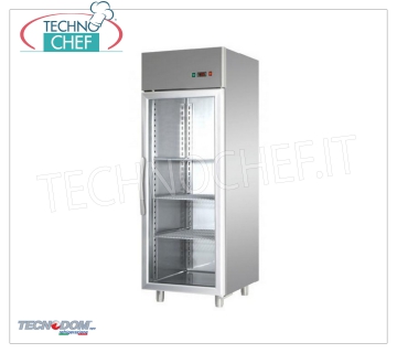 TECNODOM - Armoire congélateur-congélateur 1 porte vitrée, lt.600, Mod.AF06EKOMB Armoire Congélateur-Congélateur 1 porte vitrée, marque TECNODOM, avec structure en acier inoxydable, capacité 600 litres, basse température -18°/-22°C, réfrigération ventilée, V.230/1, Kw.0,65, Poids 132 Kg, dim.mm.710x700x2030h