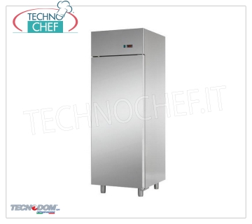 TECNODOM - Armoire frigorifique 1 porte, 600 litres, professionnelle, ventilée, classe D, Mod AF06EKOMTN. Armoire frigorifique 1 porte, marque TECNODOM, structure en acier inoxydable, capacité lt.600, température de fonctionnement 0 ° / + 10 ° C, réfrigération ventilée, V.230 / 1, Kw.0,385, Poids 100 Kg, dim.mm .710x700x2030h