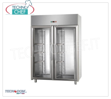 TECNODOM - Armoire congélateur-congélateur 2 portes vitrées, lt.1200, température négative Armoire Congélateur-Congélateur 2 portes vitrées, marque TECNODOM, avec structure en acier inoxydable, capacité 1200 litres, basse température -18°/-22°C, réfrigération ventilée, V.230/1, Kw.0,7, Poids 189 Kg, dim.mm.1420x700x2030h