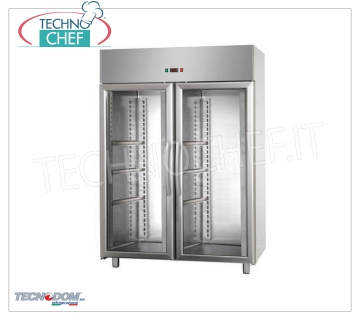 Technochef - Réfrigérateur 2 portes vitrées, lt.1200, Professionnel, modèle AF12EKOMTNPV Réfrigérateur 2 portes vitrées, lt.1200, température 0 ° / + 10 ° C, réfrigération ventilée, V.230 / 1, Kw 0,57, poids 171 Kg, dim.mm.1420x700x2030h