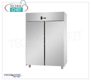 Armoire Frigo Industrielle-Professionnelle 2 portes, lt.1400, PÂTISSERIE, marque TECNODOM Armoire frigorifique à 2 portes, marque TECNODOM, avec structure en acier inoxydable, capacité lt.1400, température de fonctionnement 0 ° / + 10 ° C, réfrigération ventilée, PÂTISSERIE Plateaux 600x400 mm, V.230 / 1, Kw.0,57 , Poids 160 Kg , dim.mm.1420x800x2030h