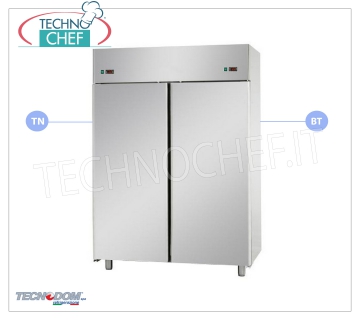 Meuble combiné réfrigérateur-congélateur professionnel 2 portes, double température, lt.1400, marque TECNODOM Combiné Réfrigérateur / Congélateur 2 portes, marque TECNODOM, structure en acier inoxydable, capacité lt 1400, double température 0 ° / + 10 ° C, -18 ° / -22 ° C, réfrigération ventilée, GN 2/1, V. 230 /1, Kw.0,385 + 0,65, Poids 195 Kg, dim.mm.1420x800x2030h