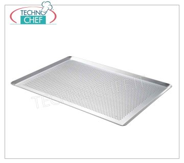 Plateaux en Aluminium PERFORÉ, Plateau Imprimé avec Bord Évasé Continu Plaque de Cuisson ALUMINIUM Perforée, Plaque Imprimée Bord Continu Évasé, GN 1/1, Poids 0,6 kg, dim. cm 32,5x53x1h