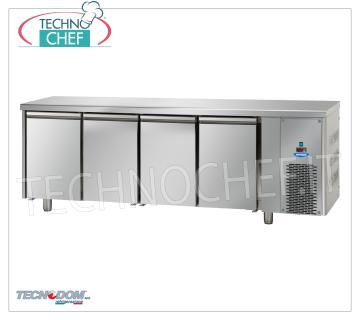 TECNODOM - TAVOLO CONGELANT/CONGÉLATEUR 4 ports, lt.630 CONGÉLATEUR/CONGÉLATEUR TABLE 4 PORTES, marque TECNODOM, capacité lt.630, température de fonctionnement -18°/-22°C, réfrigération ventilée, Gastro-Norm 1/1, V.230/1, Kw.0,728, Poids 147 Kg, dim.mm.2320x715x850h