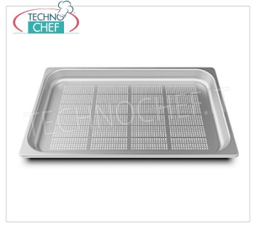 SPIDOCOOK - Plateau GN 1/1 en acier inoxydable perforé, h 40 mm, Mod.TG820 Plaque de cuisson Gastro-Norm 1/1 (mm 530x325) en acier inoxydable perforé, h 40 mm.