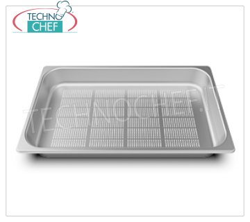 SPIDOCOOK - Plateau GN 1/1 en acier inoxydable perforé, h 65 mm, Mod.TG830 Plaque de cuisson Gastro-Norm 1/1 (mm 530x325) en acier inoxydable perforé, h 65 mm.