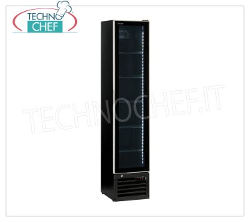 Vitrine RÉFRIGÉRATEUR pour BOISSONS, 1 Porte, Statique, Temp.0°/+10°C, lt.160, Classe D, mod.THINCOOLERBLACK