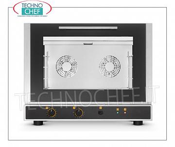 TECNOEKA, Four électrique à convection pour 4 plateaux de 600 x 400 mm, à commande mécanique, V 230/1 FOUR À CONVECTION ÉLECTRIQUE avec HUMIDIFICATEUR pour PÂTISSERIE et BOULANGERIE, chambre de cuisson pour 4 plateaux de 600x400 mm, COMMANDES ÉLECTROMÉCANIQUES, V.230 / 1, Kw.3.4, poids 50,4 kg, dim.mm.784x752x634h