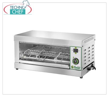 Fimar - Grille-pain en acier inoxydable avec 3 pinces, mod.TOP3D Four grille-pain professionnel en acier inoxydable, capacité 3 toasts, chambre de cuisson mm 370x230x90h, V.230/1, Kw.2,2, poids 8 Kg, dimensions extérieures mm 490x250x230h