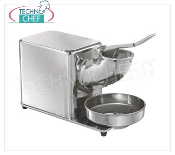 TECHNOCHEF - Broyeur à glace professionnel, vitesse 1400 tr / min, Mod.TGH Broyeur à glace en acier inoxydable et aluminium, vitesse 1400 tr / min, idéal pour la production de flocons de glace, V.230 / 1, Kw.0.3, Poids 12,50 Kg, dim.mm.400x180x350h