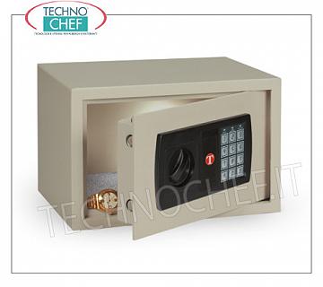 Coffres-forts pour chambres d'hôtel Coffre-fort pour meubles, avec serrure électrique digitale, signaux sonores et visuels, capacité 9,5 litres, poids 7,5 kg, dim.mm.200x310x200h