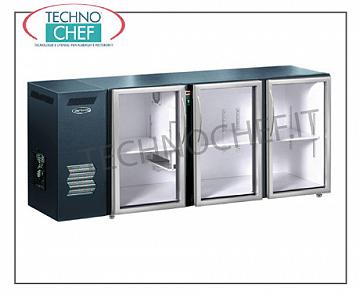 Retour comptoir réfrigérateur pour les bars multifonction arrière réfrigérée compteur, 3 portes vitrées, ventilée, temp + 2 ° à + 8 °, est / int skinplate