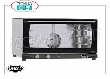 UNOX - Four électrique à convection avec humidificateur, mod. XFT183 ELENA, 3 plateaux de 60x40 cm FOUR électrique CONVENTION Ligne UNOX-MISS, pour GASTRONOMIE et PÂTISSERIE, capacité 3 PLATEAUX de mm.600x400, version avec COMMANDES MANUELLES et HUMIDIFICATEUR, V.230 / 1, Kw.3,2, Poids 40 Kg, dim.mm. 800x774x429h