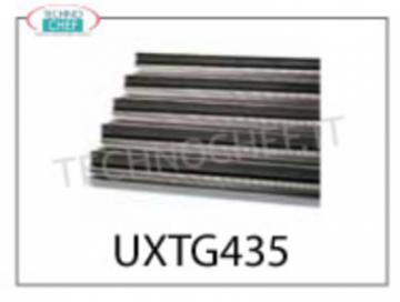 PLATEAU en aluminium perforé revêtu de téflon, façonné avec 5 canaux