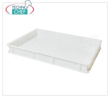 Boîtes à pain en pâte à pizza, coloris blanc, dim. 60x40x7hcm Boîte à pizza empilable, en polyéthylène alimentaire, coloris blanc, dim.mm.600x400x70h