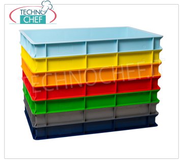 Boîte à pain de pâte à pizza mesurant 60x40x7h cm, disponible en 7 couleurs Boîte empilable pour petits pains-pâte à pizza, en polyéthylène alimentaire, couleur bleu clair, dim.mm.600x400x70h