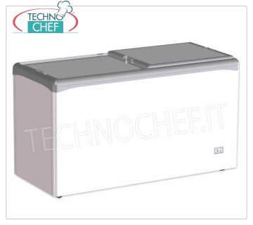 Technochef - Well Freezer, Blind Doors, lt.358, Static, Temp.-25 ° / -18 ° C, mod.VIC440CCS Congélateur horizontal, 2 portes coulissantes aveugles, capacité lt.358, température -25 ° / -18 ° C, réfrigération statique, Gaz R290, V.230 / 1, Kw / 24h.1.69, Poids 71 Kg, dim .mm.1502x651x865h
