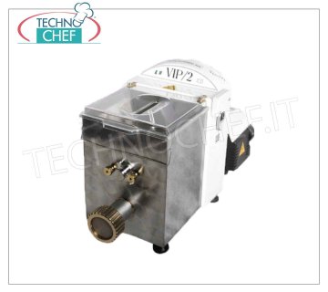 MACHINE pour PÂTES EXTRUDÉES FRAÎCHES, avec réservoir de 2,5 Kg, - 4 matrices de votre choix Machine de table PÂTES FRAÎCHES EXTRUDÉES - avec cuve pour 2,5 kg de pâte, 4 matrices au choix - Rendement horaire Kg 8, V.230/1, Kw 0,37, Poids 29 Kg, Dimensions, mm 260x600x380h