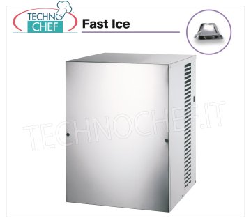 MACHINE À GLACE FAST ICE avec CUBES VERTICAUX de 140 Kg / 24 heures, sans DÉPÔT, Mod.VM350 Machine à glaçons FAST ICE avec cubes verticaux, à combiner avec un bac de stockage de glace, rendement max 140 Kg / 24h, refroidissement par eau, V.230 / 1, Kw 1,4, Poids 73 Kg, dim.mm.540x544x747h