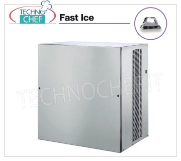 FAST ICE MACHINE A GLACE 200/Kg/24h avec CUBES VERTICAUX Sans DEPÔT, Mod.VM500 Machine à glaçons FAST ICE avec cubes verticaux, à combiner avec un bac de stockage de glace, rendement max 200 Kg / 24h, refroidissement par eau, V.230 / 1, Kw 1,6, Poids 90 Kg, dim.mm.770x550x805h