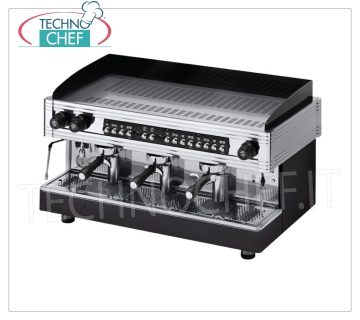 WEGA - Machines à café expresso 3 groupes, professionnelles pour bars, automatiques, Orion Gold Line, modèle EVD30G Machine à café expresso professionnelle pour bars, automatique à 3 groupes, marque WEGA, dosage volumétrique du café, chaudière de 17 litres, 2 lances à vapeur, eau chaude, V.230/3-400/3+N, Kw.5,3 /5, 8,Poids 104 Kg, dim.mm.960x545x515h